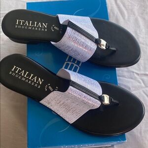 Italian Shoemakers Black Flats with Elegant Design